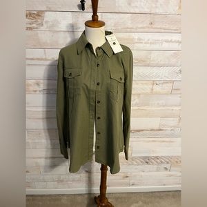 NWT Tuckernuck size S olive button down blouse